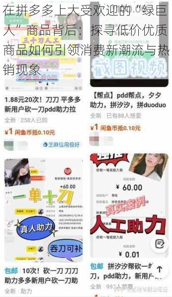 在拼多多上大受欢迎的“绿巨人”商品背后：探寻低价优质商品如何引领消费新潮流与热销现象