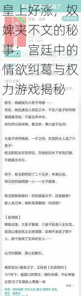 皇上好涨，奴婢夹不文的秘事：宫廷中的情欲纠葛与权力游戏揭秘