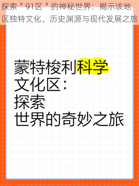 探索＂91区＂的神秘世界：揭示该地区独特文化、历史渊源与现代发展之旅
