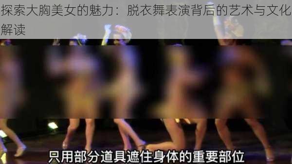 探索大胸美女的魅力：脱衣舞表演背后的艺术与文化解读