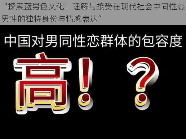 “探索蓝男色文化：理解与接受在现代社会中同性恋男性的独特身份与情感表达”