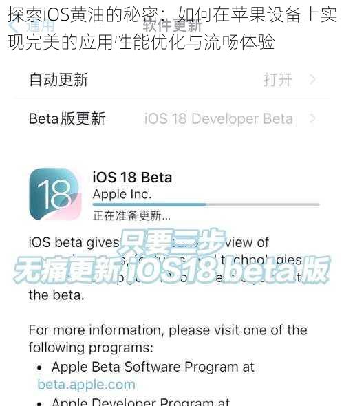 探索iOS黄油的秘密：如何在苹果设备上实现完美的应用性能优化与流畅体验