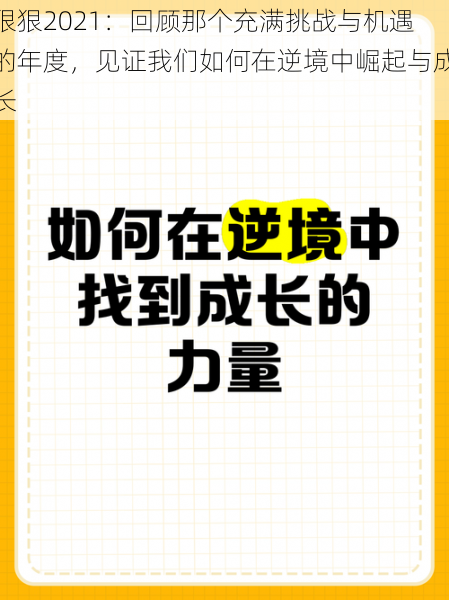 狠狠2021：回顾那个充满挑战与机遇的年度，见证我们如何在逆境中崛起与成长