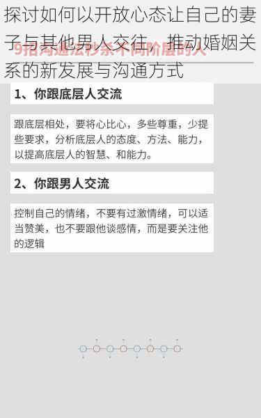 探讨如何以开放心态让自己的妻子与其他男人交往，推动婚姻关系的新发展与沟通方式