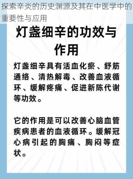 探索辛炎的历史渊源及其在中医学中的重要性与应用