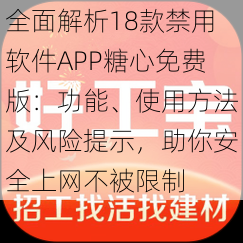 全面解析18款禁用软件APP糖心免费版：功能、使用方法及风险提示，助你安全上网不被限制