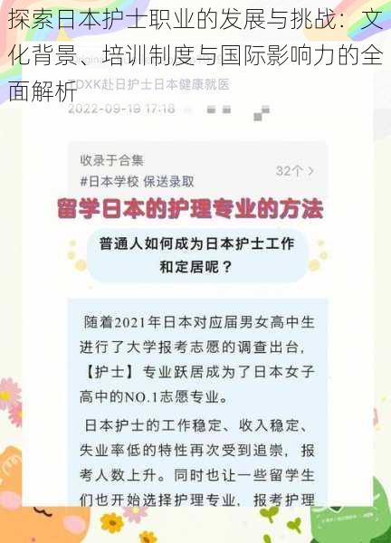 探索日本护士职业的发展与挑战：文化背景、培训制度与国际影响力的全面解析