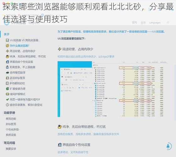 探索哪些浏览器能够顺利观看北北北砂，分享最佳选择与使用技巧