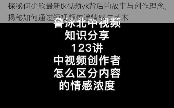 探秘何少欣最新tk视频vk背后的故事与创作理念，揭秘如何通过短视频传递情感与艺术