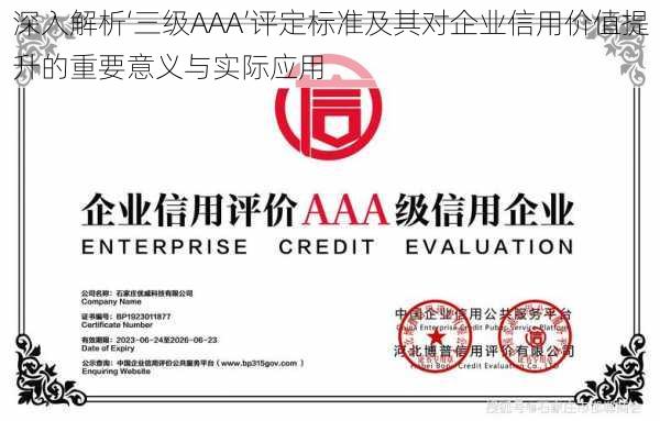 深入解析‘三级AAA’评定标准及其对企业信用价值提升的重要意义与实际应用