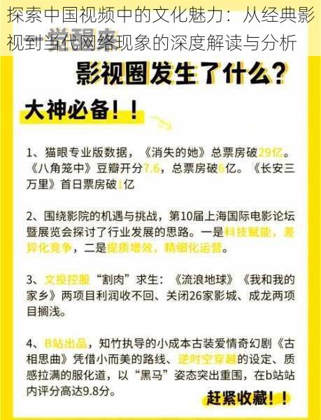 探索中国视频中的文化魅力：从经典影视到当代网络现象的深度解读与分析