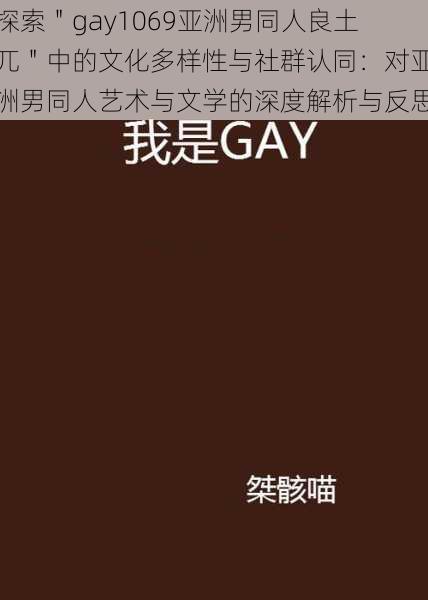 探索＂gay1069亚洲男同人良土兀＂中的文化多样性与社群认同：对亚洲男同人艺术与文学的深度解析与反思