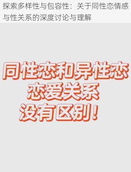 探索多样性与包容性：关于同性恋情感与性关系的深度讨论与理解