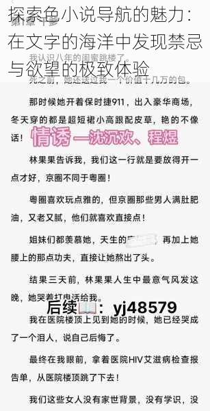 探索色小说导航的魅力：在文字的海洋中发现禁忌与欲望的极致体验