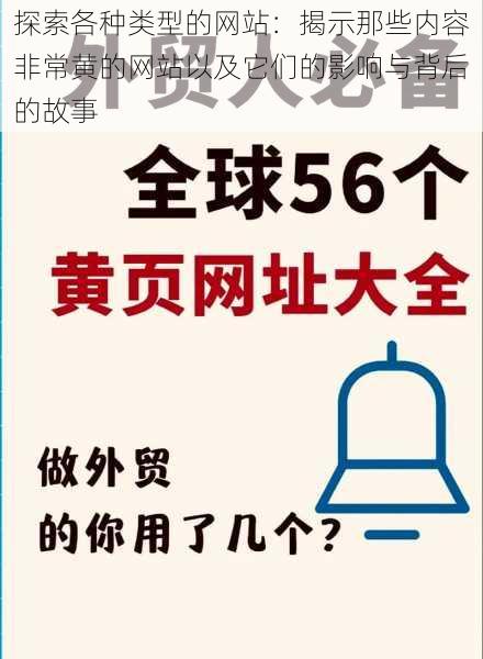 探索各种类型的网站：揭示那些内容非常黄的网站以及它们的影响与背后的故事