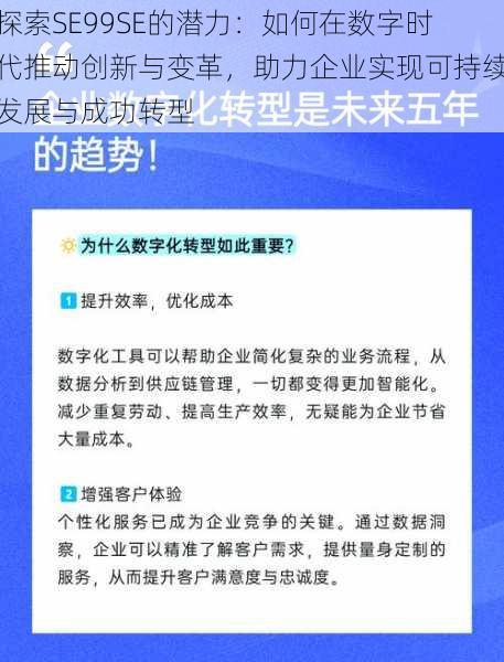 探索SE99SE的潜力：如何在数字时代推动创新与变革，助力企业实现可持续发展与成功转型