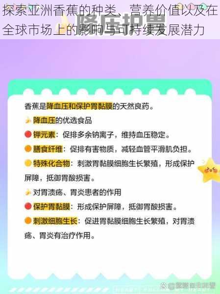 探索亚洲香蕉的种类、营养价值以及在全球市场上的影响与可持续发展潜力