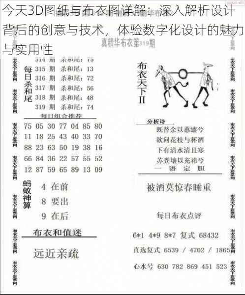 今天3D图纸与布衣图详解：深入解析设计背后的创意与技术，体验数字化设计的魅力与实用性