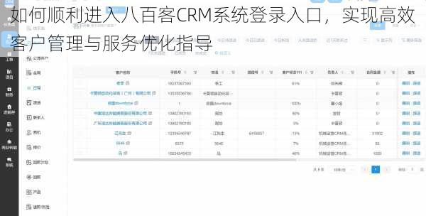 如何顺利进入八百客CRM系统登录入口，实现高效客户管理与服务优化指导