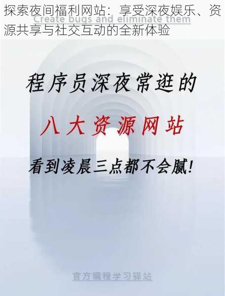 探索夜间福利网站：享受深夜娱乐、资源共享与社交互动的全新体验