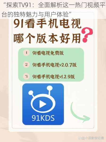 “探索TV91：全面解析这一热门视频平台的独特魅力与用户体验”