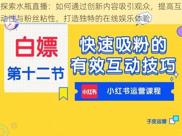 探索水瓶直播：如何通过创新内容吸引观众，提高互动性与粉丝粘性，打造独特的在线娱乐体验