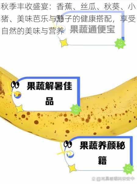 秋季丰收盛宴：香蕉、丝瓜、秋葵、小猪、美味芭乐与茄子的健康搭配，享受自然的美味与营养