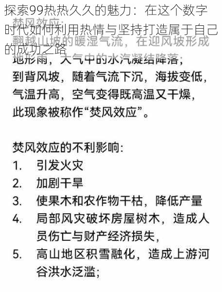 探索99热热久久的魅力：在这个数字时代如何利用热情与坚持打造属于自己的成功之路