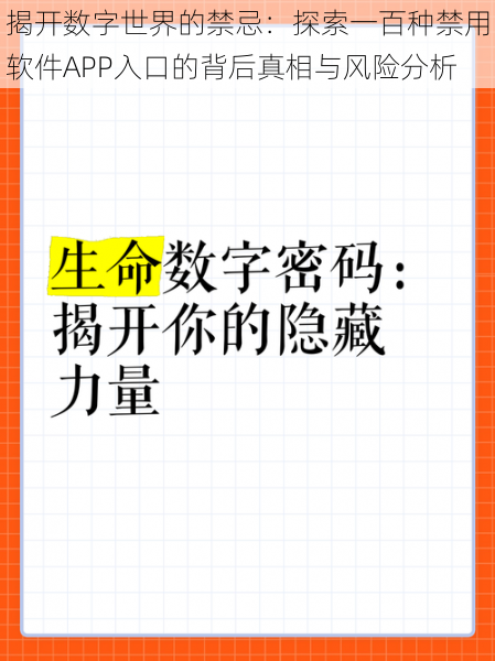 揭开数字世界的禁忌：探索一百种禁用软件APP入口的背后真相与风险分析