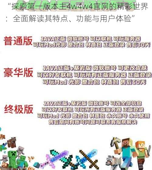 “探索第一版本主4w4w4官网的精彩世界：全面解读其特点、功能与用户体验”