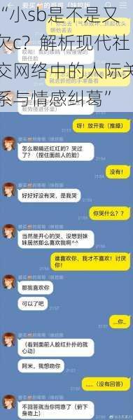 “小sb是不是又欠c？解析现代社交网络中的人际关系与情感纠葛”