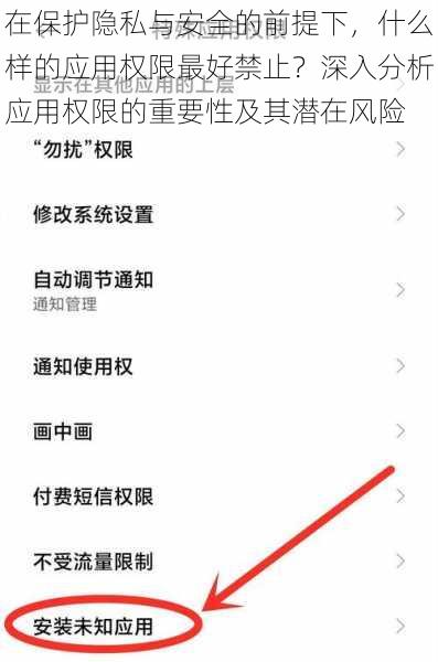 在保护隐私与安全的前提下，什么样的应用权限最好禁止？深入分析应用权限的重要性及其潜在风险