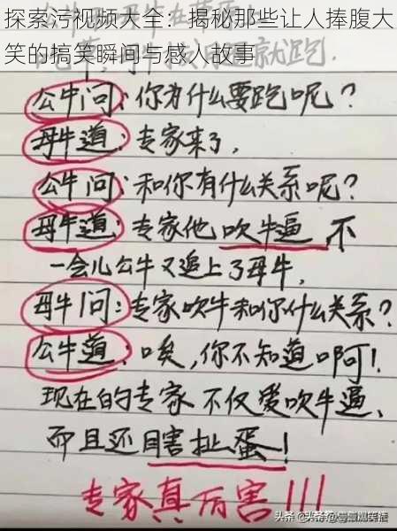 探索污视频大全：揭秘那些让人捧腹大笑的搞笑瞬间与感人故事