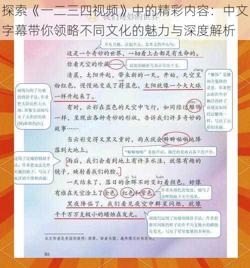 探索《一二三四视频》中的精彩内容：中文字幕带你领略不同文化的魅力与深度解析