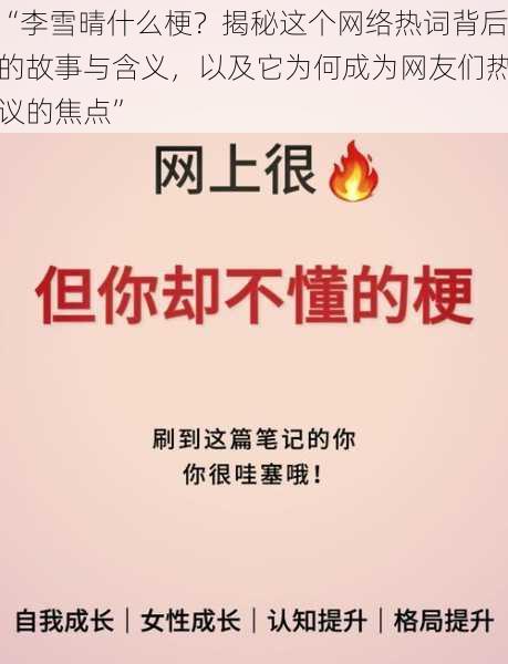 “李雪晴什么梗？揭秘这个网络热词背后的故事与含义，以及它为何成为网友们热议的焦点”