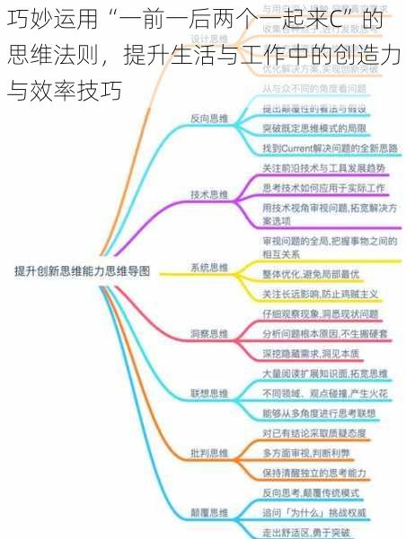 巧妙运用“一前一后两个一起来C”的思维法则，提升生活与工作中的创造力与效率技巧