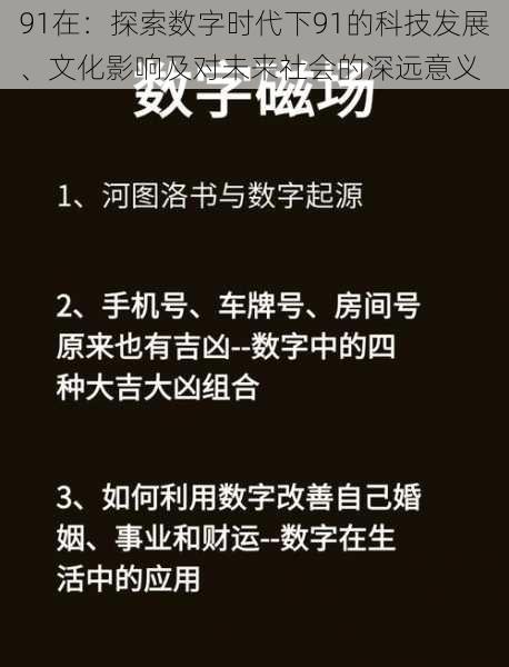 91在：探索数字时代下91的科技发展、文化影响及对未来社会的深远意义