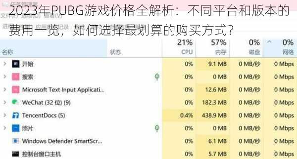 2023年PUBG游戏价格全解析：不同平台和版本的费用一览，如何选择最划算的购买方式？