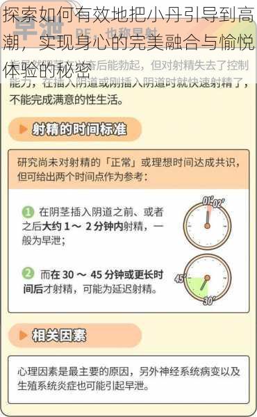 探索如何有效地把小丹引导到高潮，实现身心的完美融合与愉悦体验的秘密