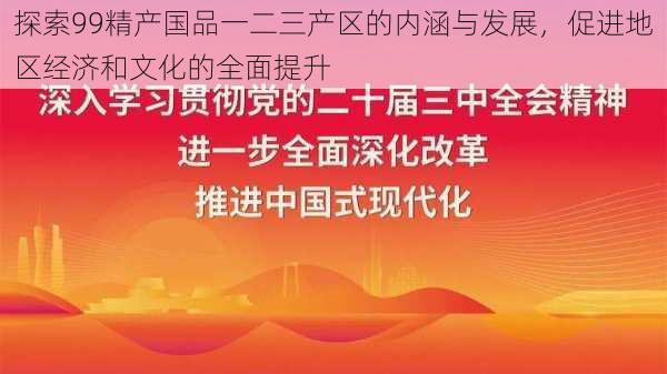 探索99精产国品一二三产区的内涵与发展，促进地区经济和文化的全面提升