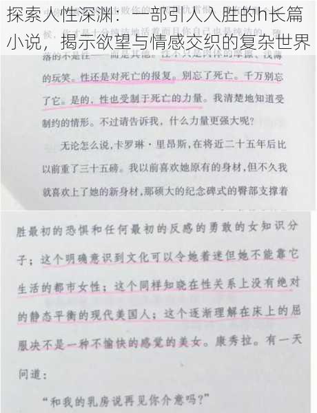 探索人性深渊：一部引人入胜的h长篇小说，揭示欲望与情感交织的复杂世界