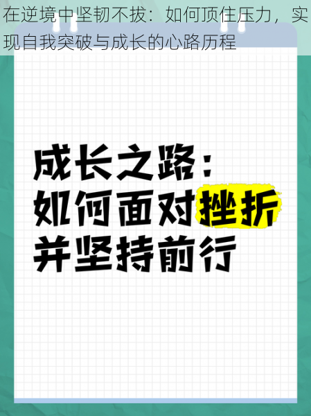 在逆境中坚韧不拔：如何顶住压力，实现自我突破与成长的心路历程