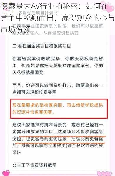 探索最大AV行业的秘密：如何在竞争中脱颖而出，赢得观众的心与市场份额