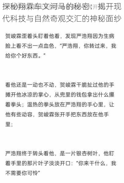 探秘翔霖车文河马的秘密：揭开现代科技与自然奇观交汇的神秘面纱