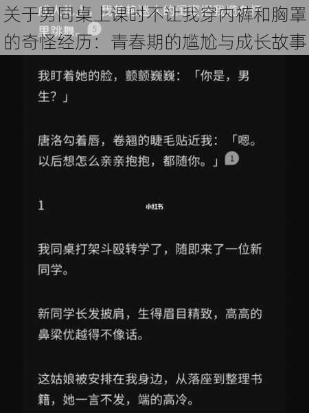 关于男同桌上课时不让我穿内裤和胸罩的奇怪经历：青春期的尴尬与成长故事