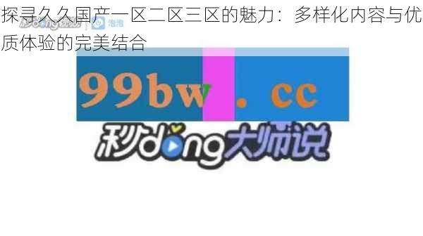 探寻久久国产一区二区三区的魅力：多样化内容与优质体验的完美结合