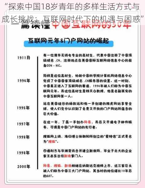 “探索中国18岁青年的多样生活方式与成长挑战：互联网时代下的机遇与困惑”