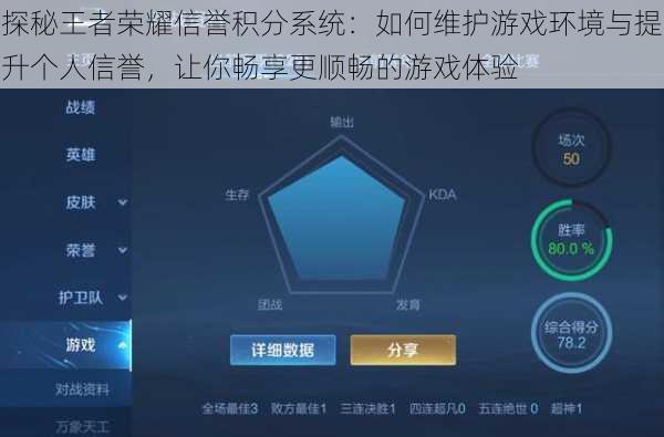 探秘王者荣耀信誉积分系统：如何维护游戏环境与提升个人信誉，让你畅享更顺畅的游戏体验