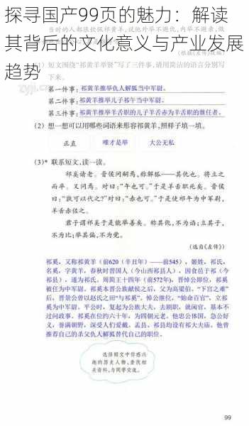 探寻国产99页的魅力：解读其背后的文化意义与产业发展趋势