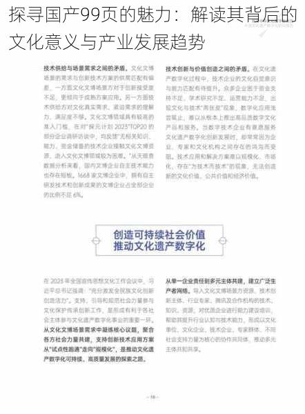 探寻国产99页的魅力：解读其背后的文化意义与产业发展趋势